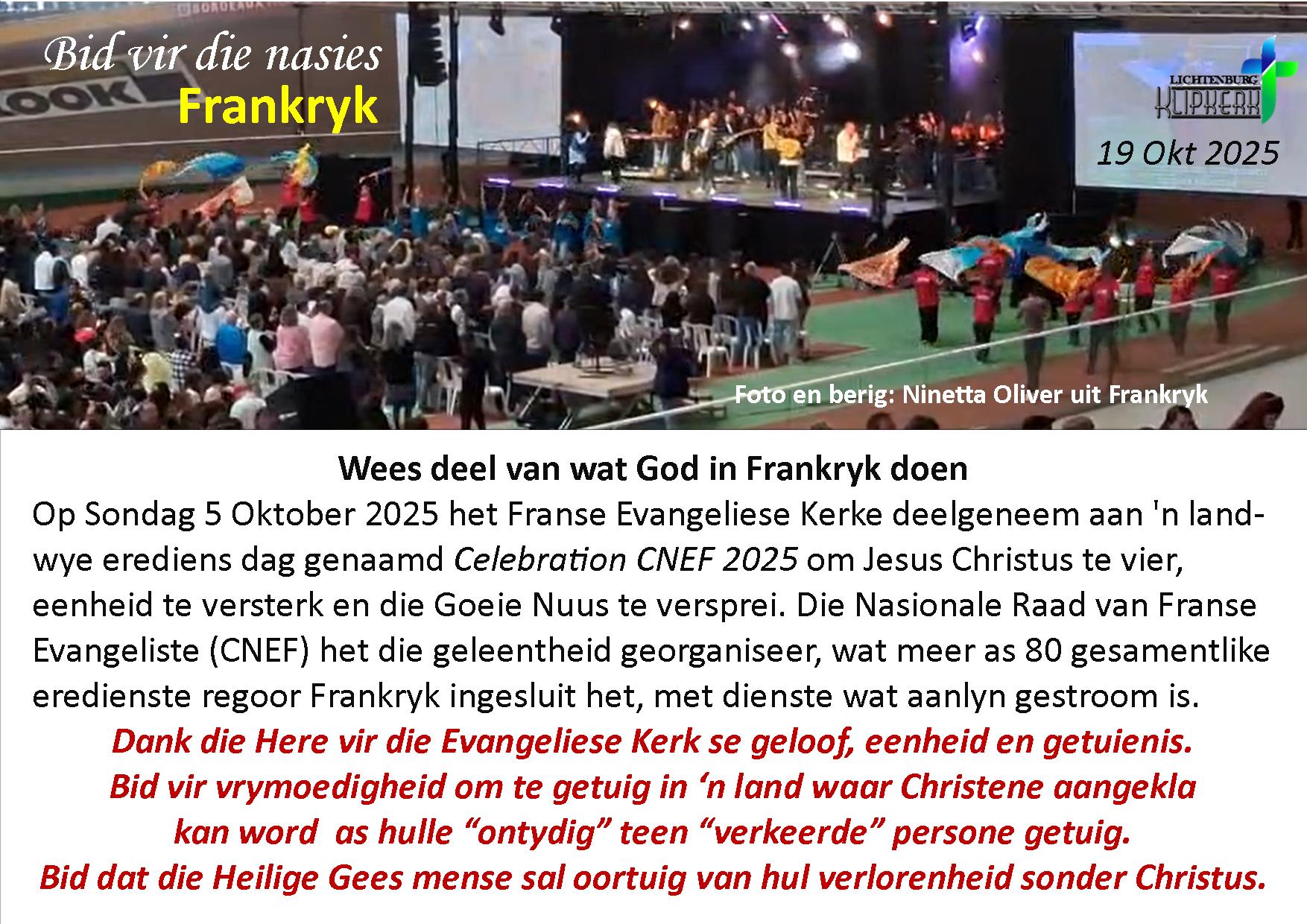 bid vir die nasies, Onbereiktes, klipkerk wereldfokus